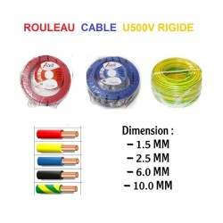 ROULEAU CABLE U500V RIGIDE 15 MM 100 METRE